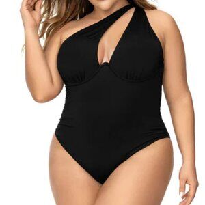 NWT Mapale sz 3x black underwire one piece swim suit.